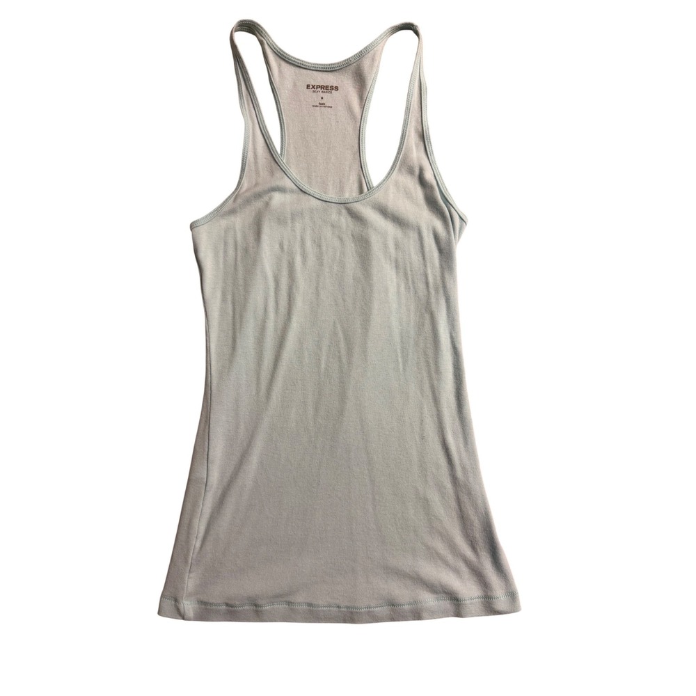 Express Sexy Basics Racerback Tank Top Light Blue Scoop Neck Slim Fit Small